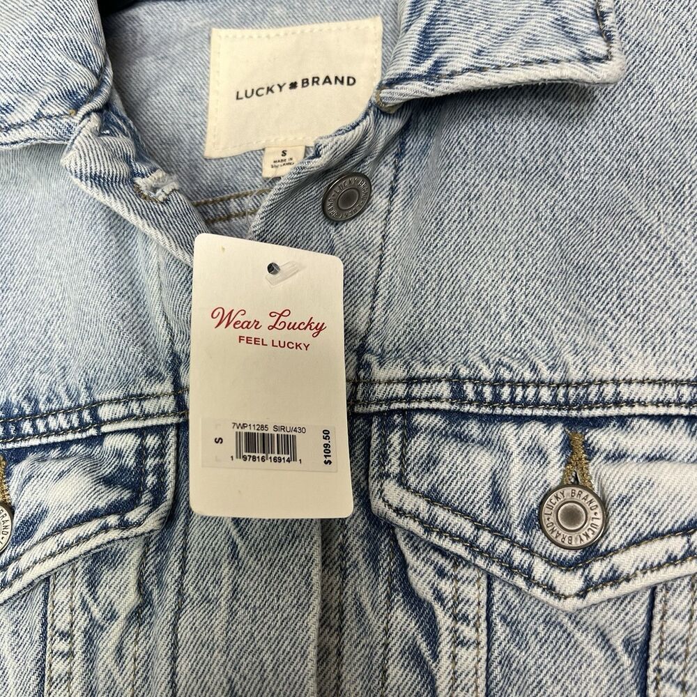 Women's Lucky Brand Distressed Denim Jacket Size Small NWT $109.50‎ - Picture 6 of 12